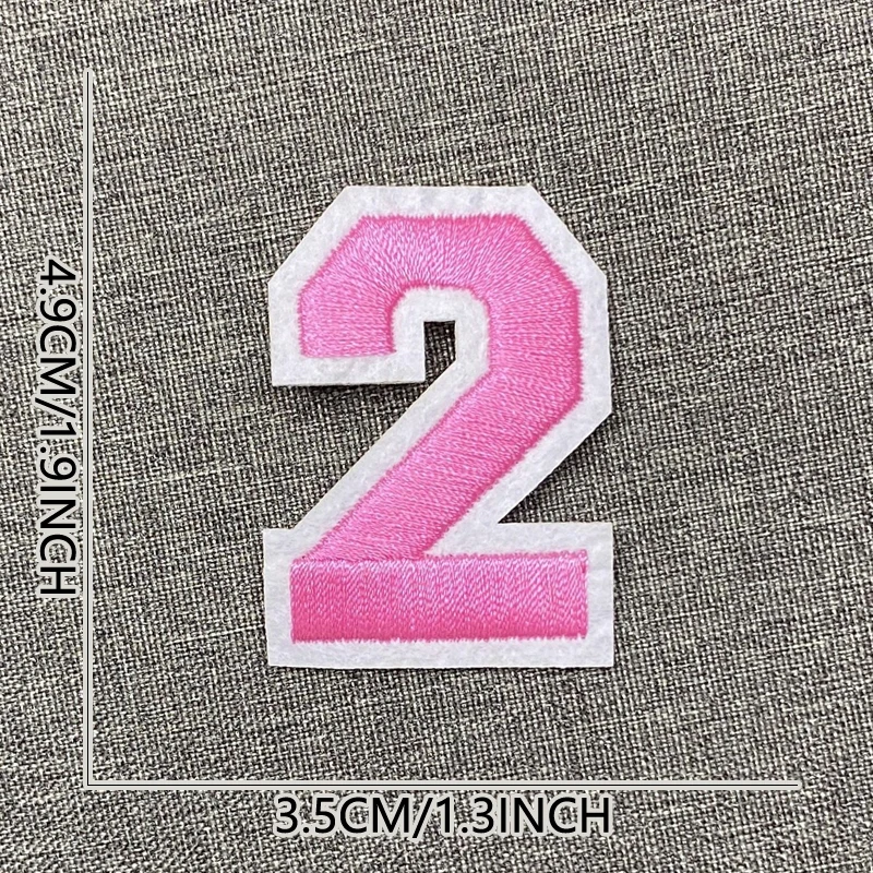 Aufnäher zum Aufbügeln, rosa Aufnäher, Thermocollant-Stich für Kleidung, Pufferjacke, Reparaturen, Designer-Alphabet, Ziffer, zum Aufnähen, bestickt – Detail 12