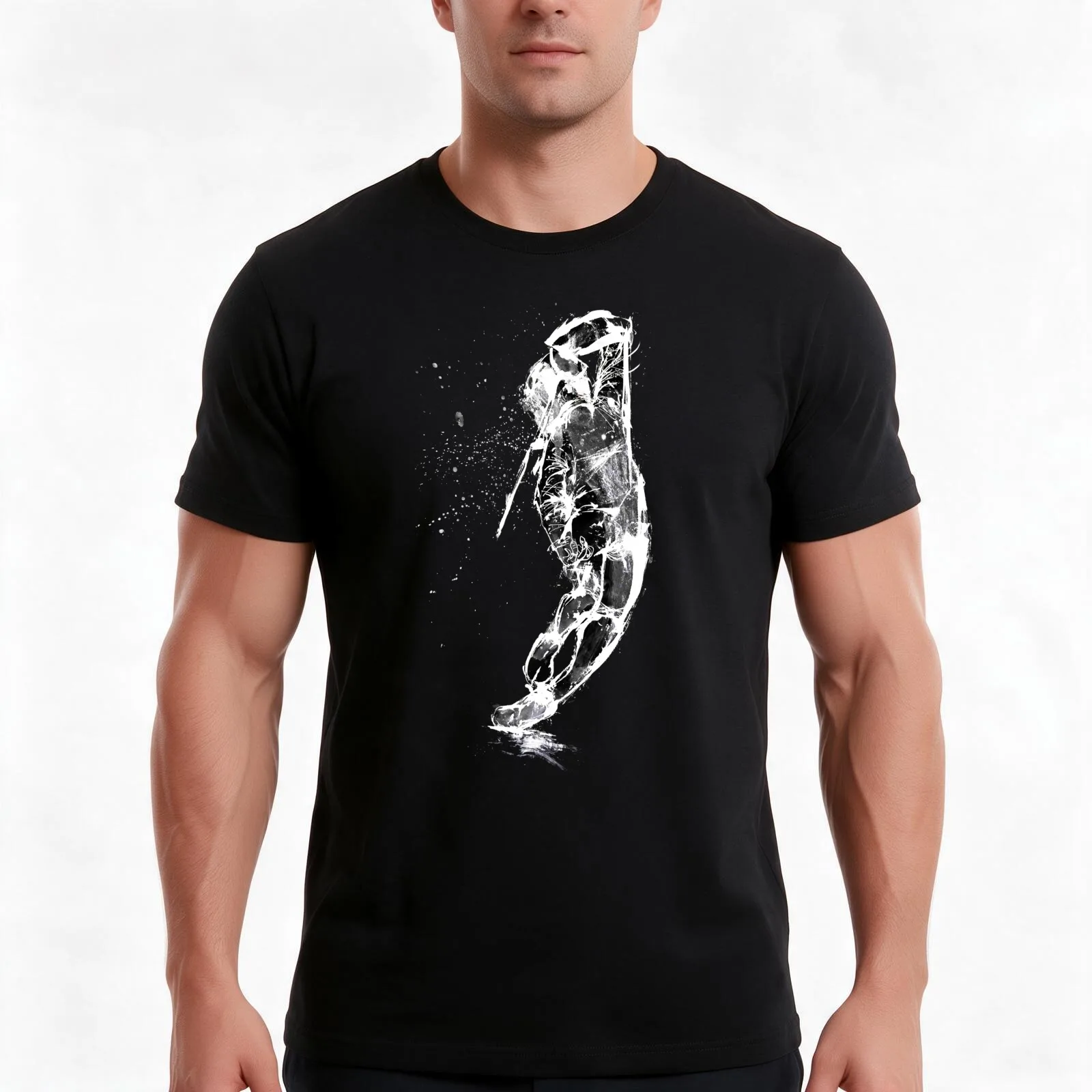 Back flick fencing T-Shirt, Summer Casual Cotton Tee, Oversized Streetwear Tops, Vintage Graphic Print, Loose Fit Short Sleeve