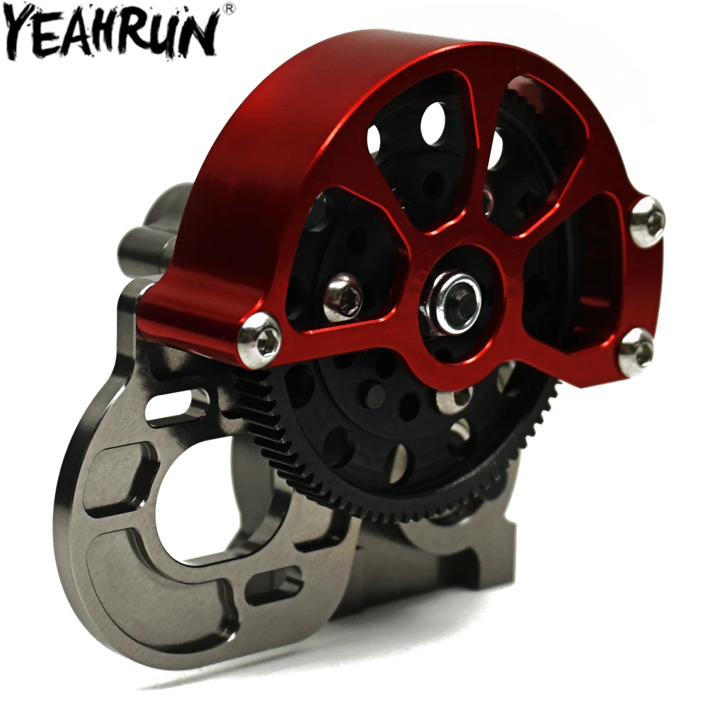 

YEAHRUN Full Metal Transmission Case Gearbox with Straight Gear for 1/10 Axial SCX10 90047 Wrangler RC Model Crawler Car Parts