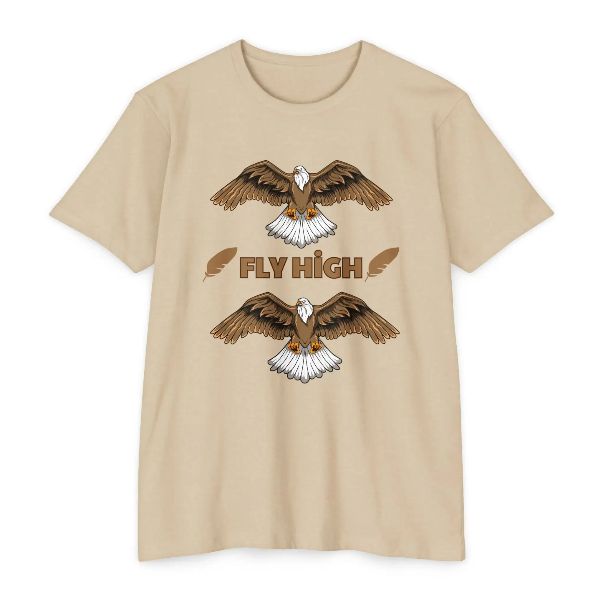 CVC Jersey T shirt Fly High Eagle Design Soft Durable