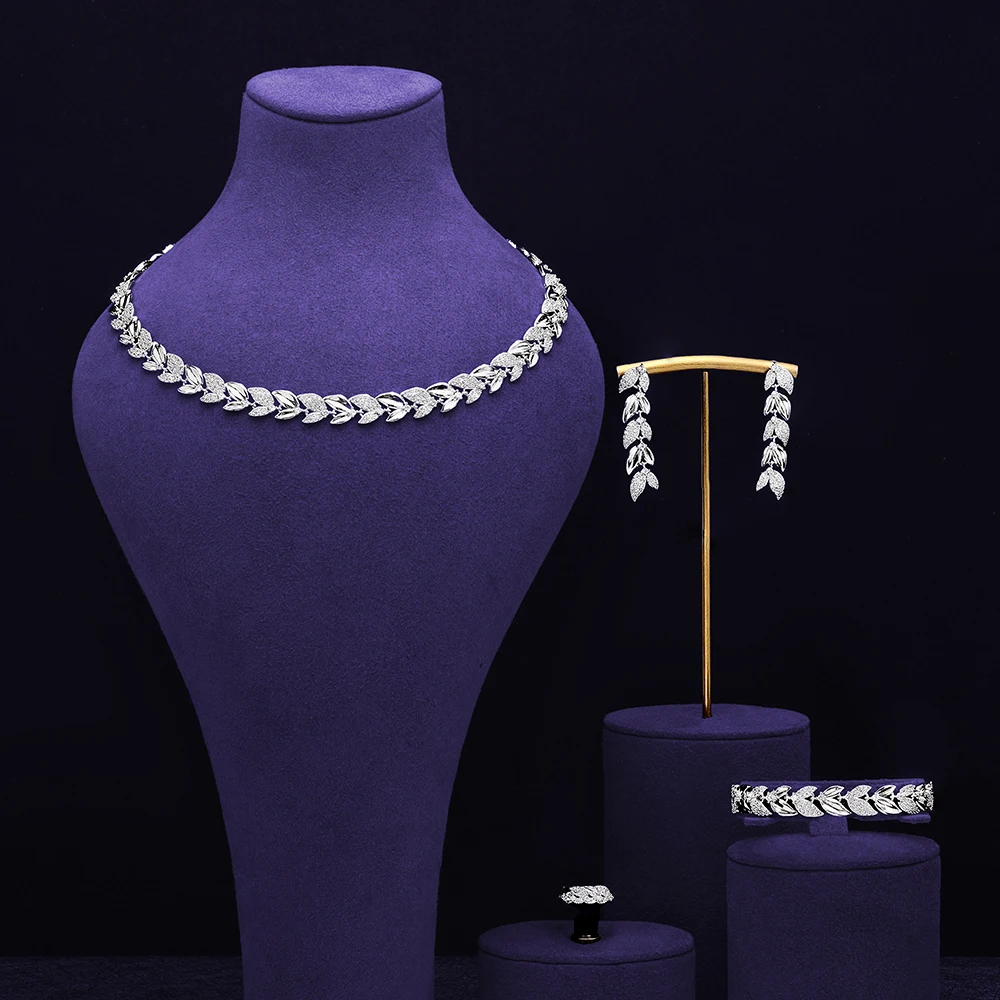 wedding-necklace-earrings-set-sparkling-zircon-simple-design-for-bridemaid-dress-party-hostess-jewelry-four-piece-set