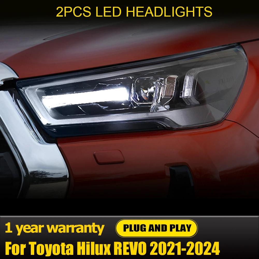 

Автомобильные фары для HILUX REVO ROCCO: Светодиодные фары 2021-2024 с ДХО и поворотниками, высококачественные автоаксессуары