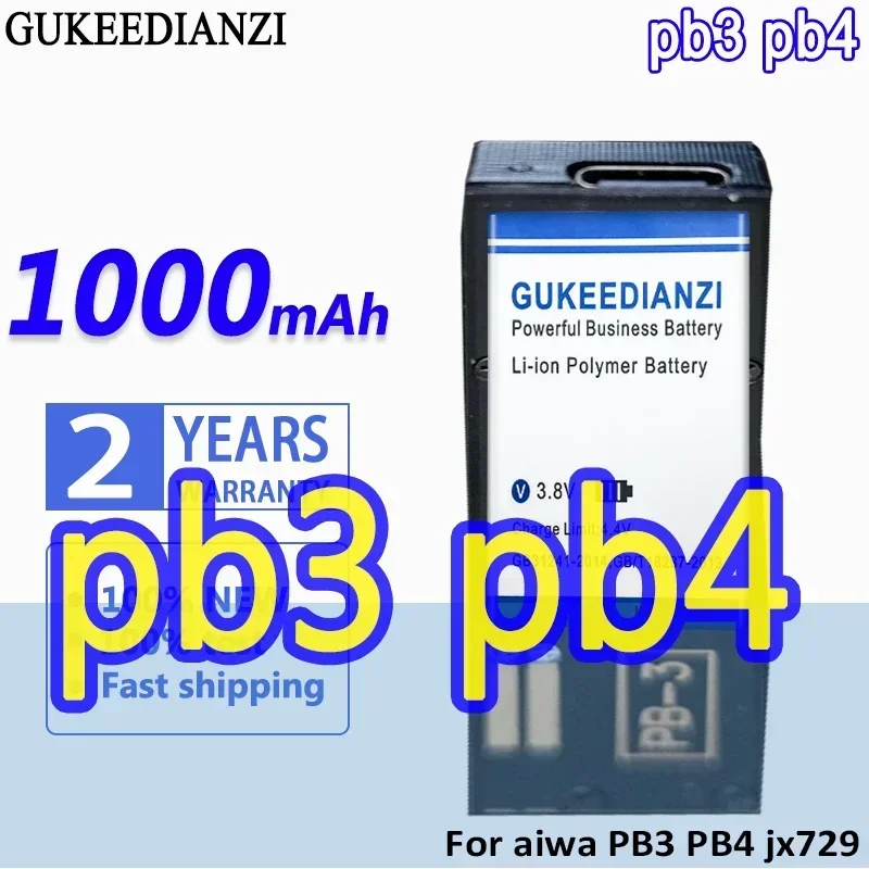 GUKEEDIANZI Battery 1000mAh For aiwa PB3 PB4 jx729 jx629 jx202 jx303 jx505 px370 jx609 p50 jx2000 px30 px50 rl30 RL75 PS3