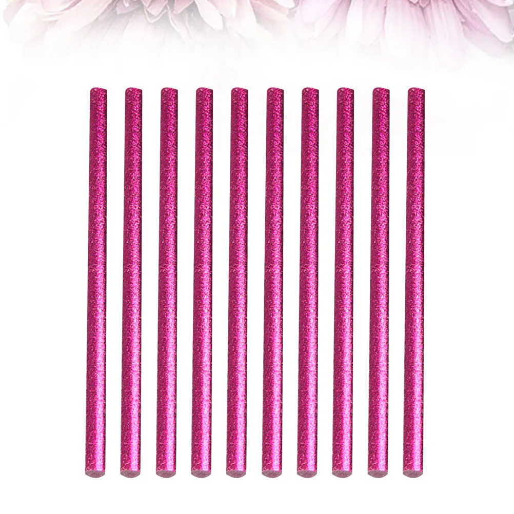 100Pcs Hot Melt Glue Sticks Resin Colorful Strong Film Toughness Fast Dry for DIY Decoration Repair Rose Red 7x100mm