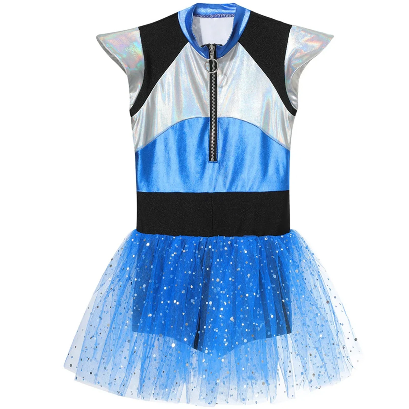 Vestido de tutú de lentejuelas Alien para niñas, disfraz de astronauta espacial para niños, patinaje artístico, baile de Ballet, traje de fiesta de Halloween