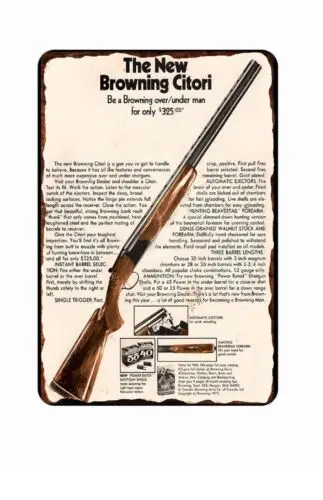 Shotgun Vintage Advertising 1930s  All Metal Tin Sign  8 x 12