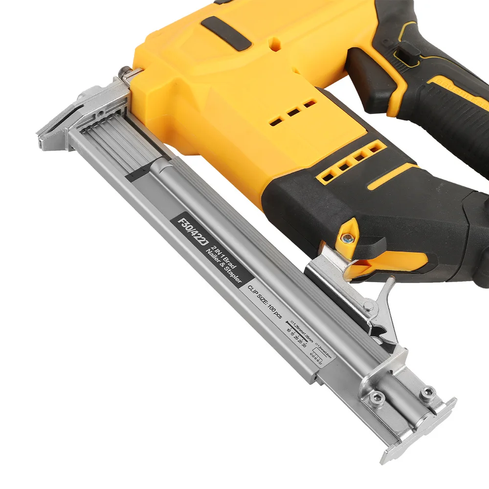 Electric Brushless For Dewalt 20V Battery Brad Nail Gun Cordless Straight/N-shape Nails Woodwork Nailing Machine