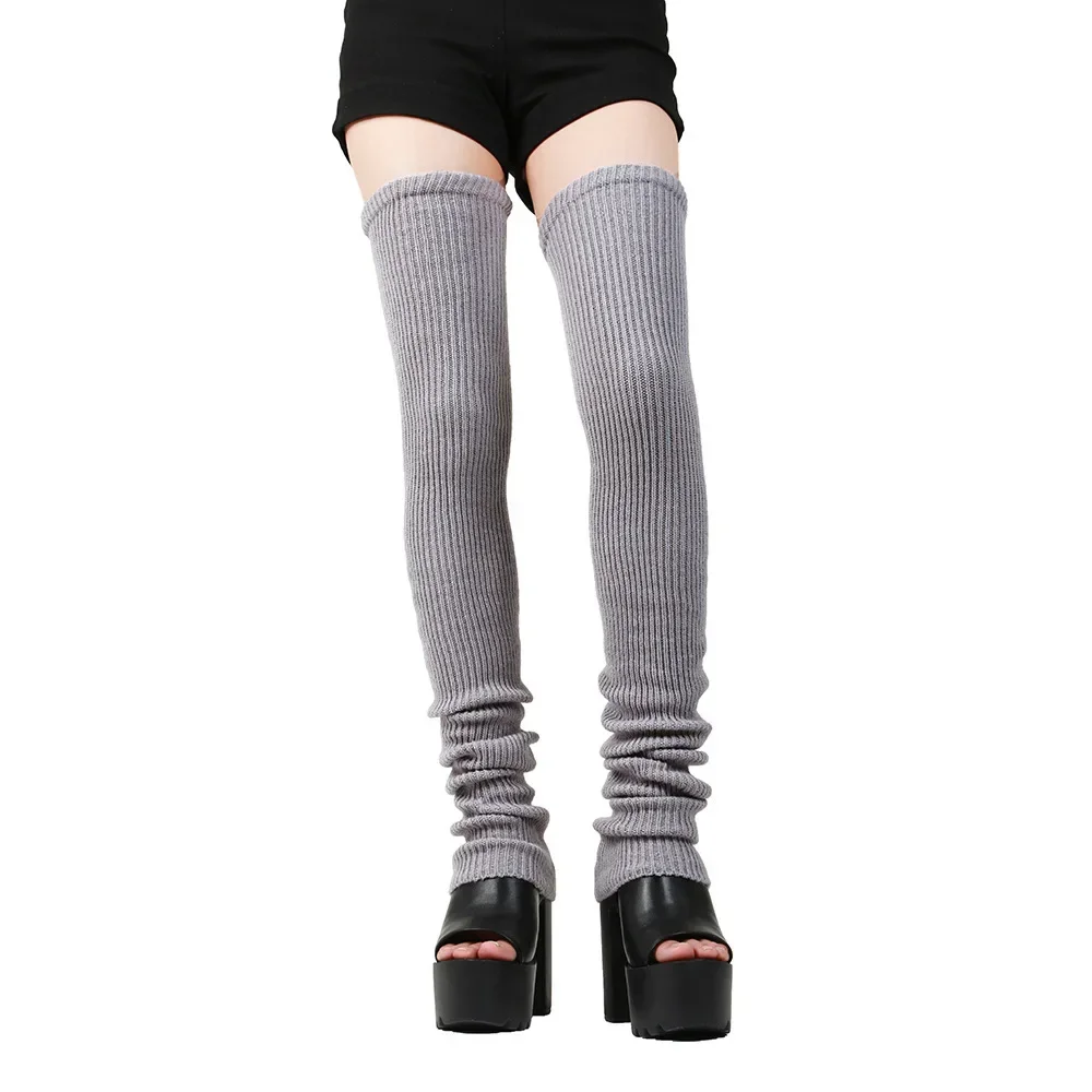 

JK Knitted Leg Warmers Lengthened Mid-high Warm Knee Socks Leggings Multicolor Lolita Women Over The Knee Home Winter Long Socks