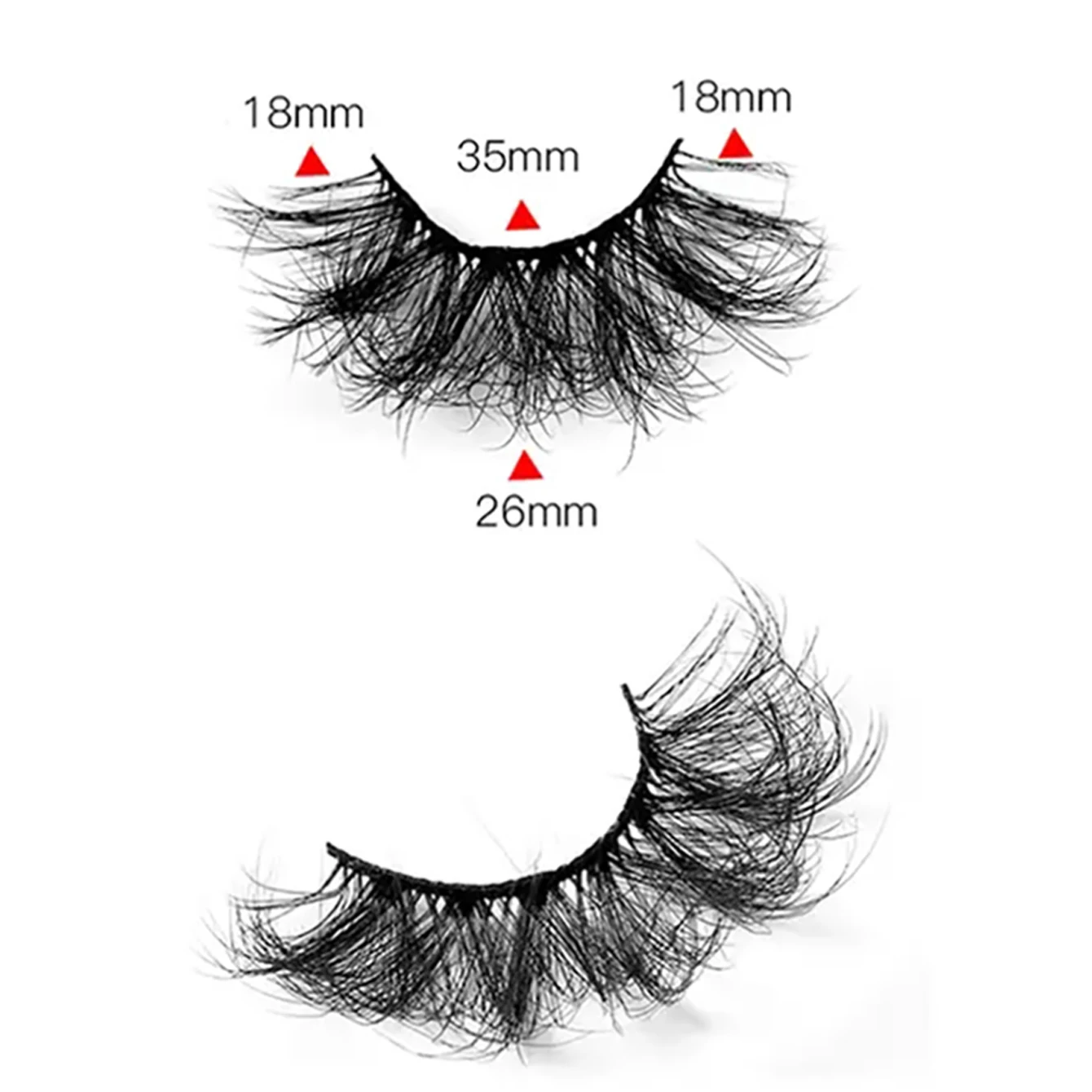 ขนตาปลอมขนาด 25 มม./0.98 นิ้ว 5 คู่ ขนตาปลอมธรรมชาติ 8D ปุย ขนตาปลอมหนาและเกินจริง