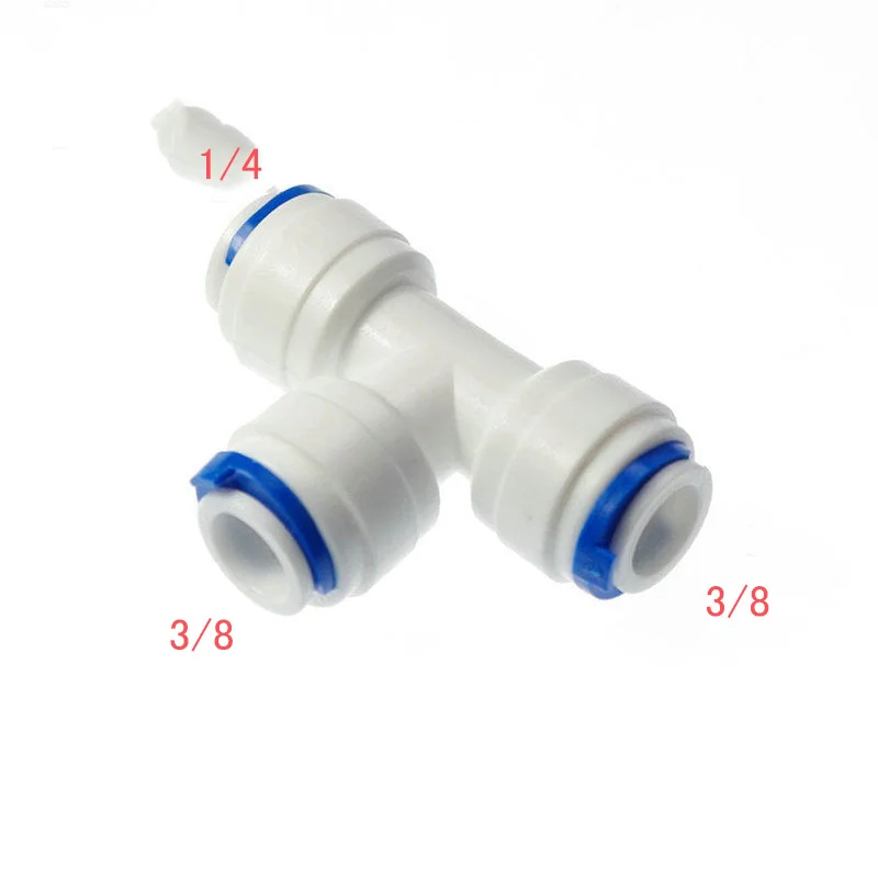 

5 шт. 3/8 "3/8" 1/4 "разветвительная трубка OD тип T быстрое соединение RO разъем для воды