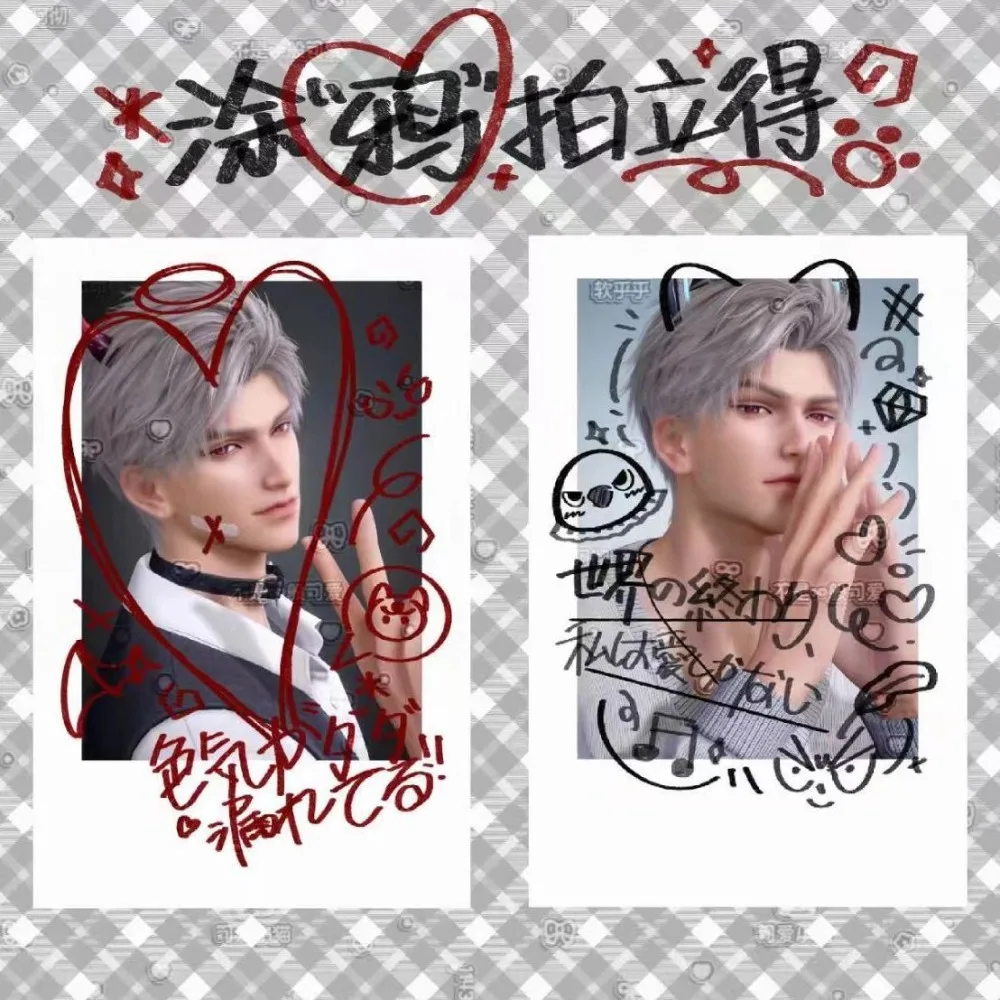 

New Game Love and Deep Space Qin Che Graffiti Polaroid 3-inch Small Card Decoration Photo Card Gift for Friends Photocards