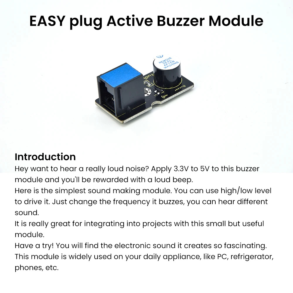 3 PCS Keyestudio EASY-plug Active Buzzer/Passive Buzzer Digital Sersor Module With RJ11 Interface Applied PC/Phone/Refrigerator