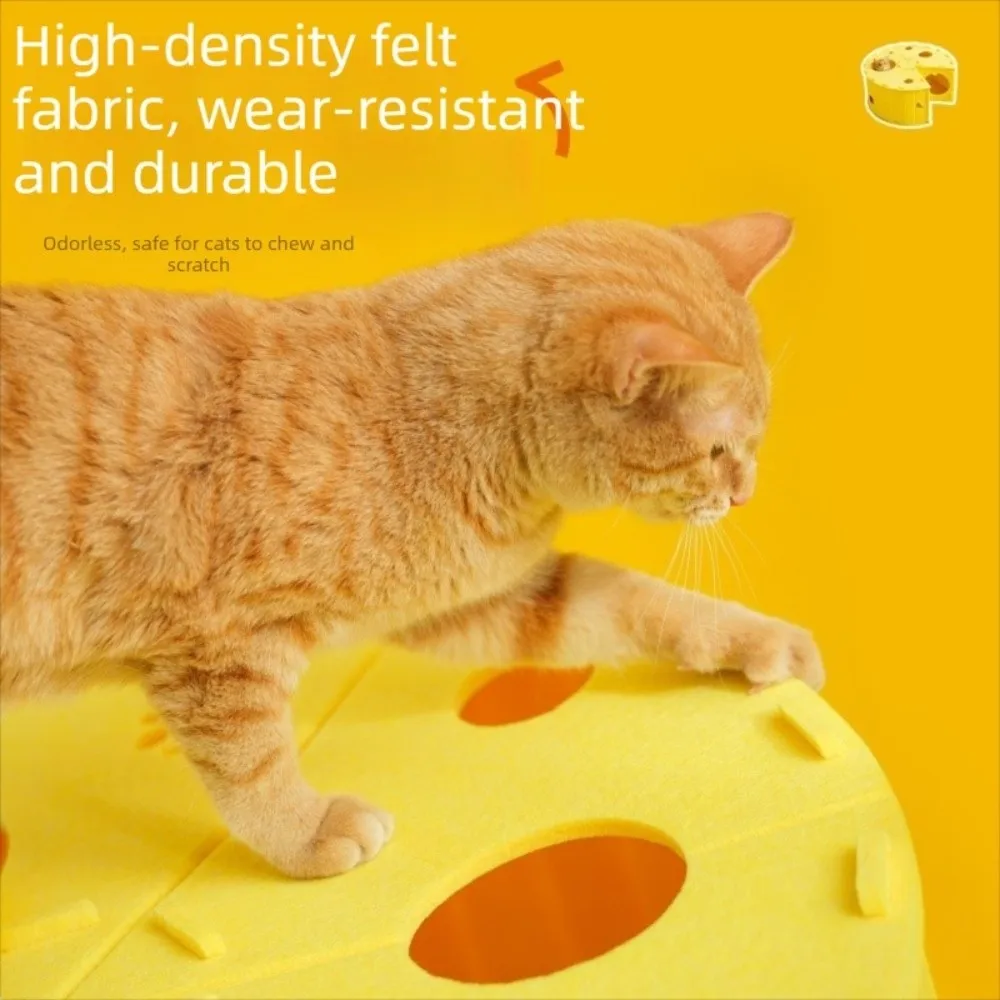 

Wear-Resistant Felt Cat Bed Detachable Half-Closed Cat Scratching Board Comfortable Sleeping Multi-Hole Cat Hiding Nest