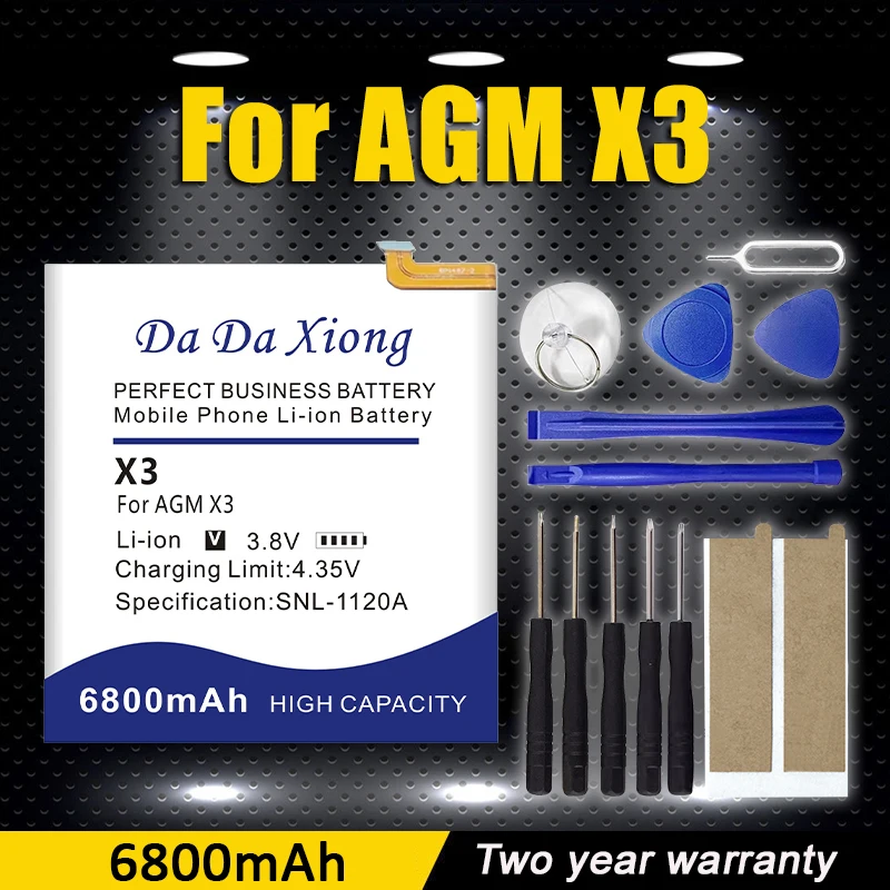 

Roson для AGM X3, аккумулятор 6800 мАч, 100% новый сменный аксессуар, аккумуляторы для AGM X3 + инструменты