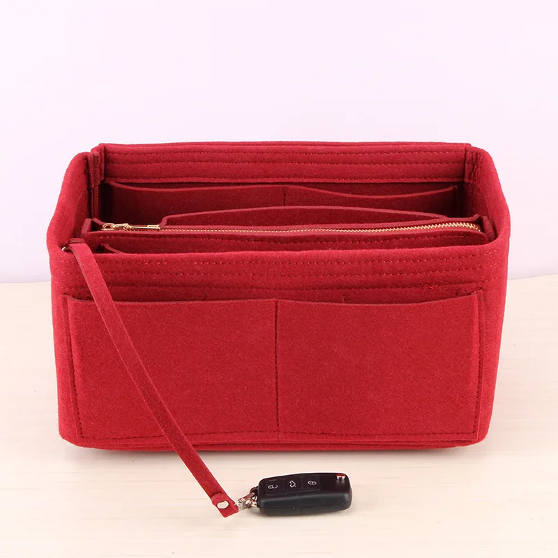 New Women Make Up Organizer Felt Insert Bag for Handbag Travel Inner Purse Portable Cosmetic Bags Fit Various Brand Bags