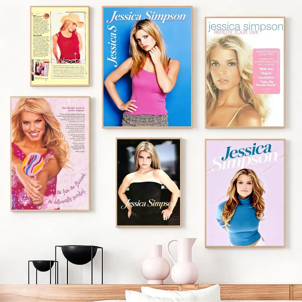 music Jessica Simpson Poster Poster HD Frameless Creamy Style Home Decor Wall Art for Living Room Bedroom Gift