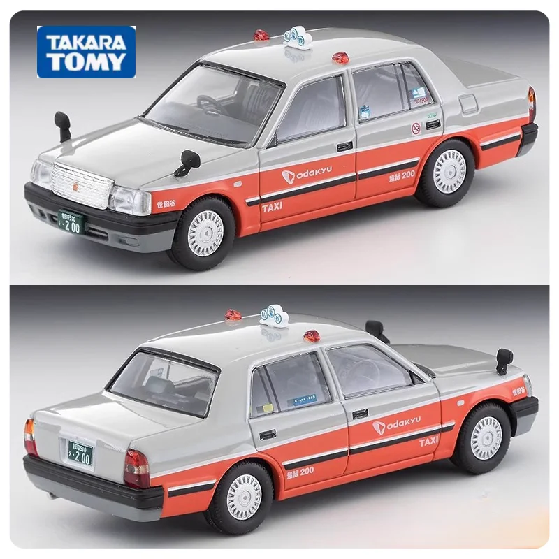 TAKARA TOMY Tomytec1:64 TLV Toyota Crown Taxi Oda Kyu Traffic LV-N218b alloy die-cast car model, collection pieces, boys' toys