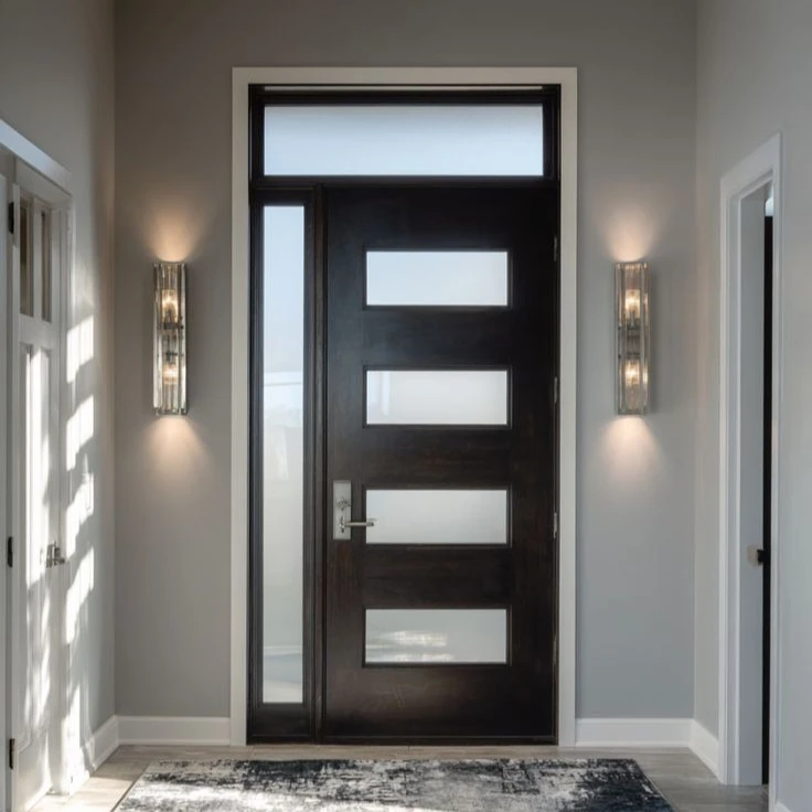 

Heavy-duty Aluminum Alloy Frame Exterior Door for House Villa with Luxury Modern Design Windproof and Rainproof Entrance Door