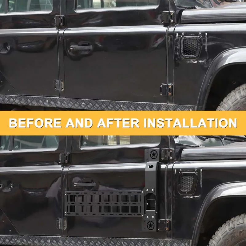 لاند روفر المدافع 90 110 130 الكربون الصلب باب السيارة للطي المفصلي خطوة القدم دواسة حامل سقفي السيارة خطوة الملحقات الخارجية #3