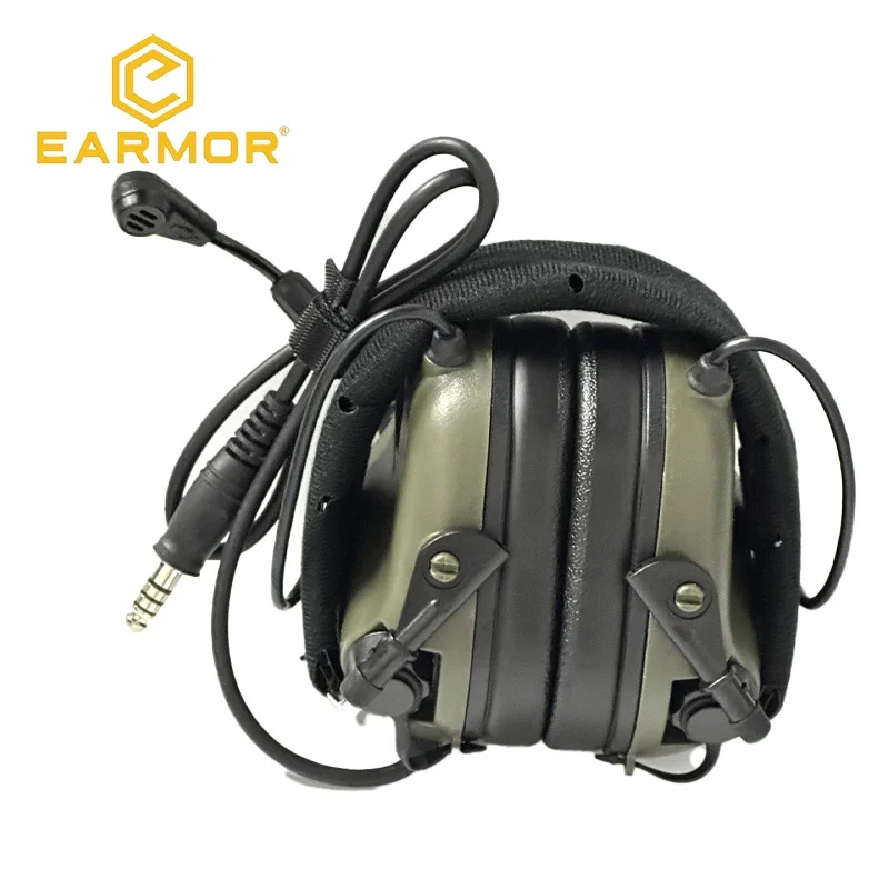 Original earmor m32 mod4 tático fone de ouvido pistola de ar tiro earmuffs anti-ruído fone de ouvido eletrônico aviação