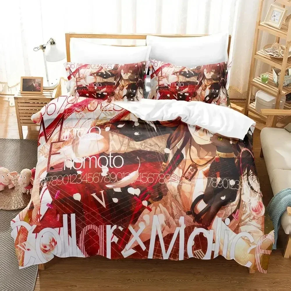 

3D Print Anime Game Collar X Malice Bedding Set Duvet Cover Bed Set Quilt Cover Pillowcase Comforter king Queen Size Boys Adult