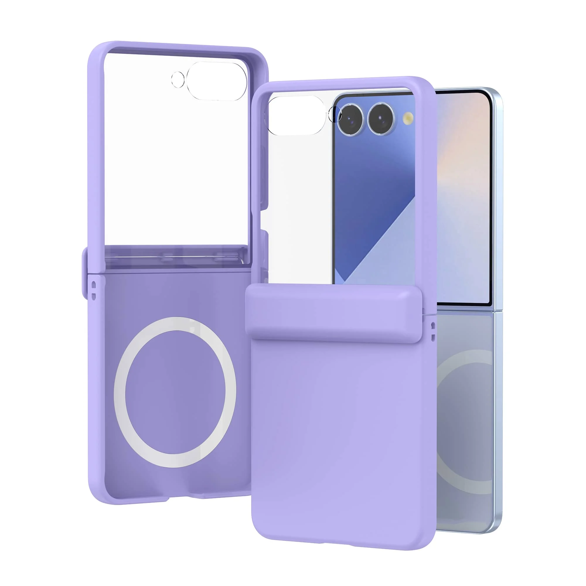 

Подходит для Samsung Galaxy Z Flip 7, 6, 5, 4, 3, чехол с защитой от шарниров и защитной пленкой для экрана, тонкий прочный скрытый магнит