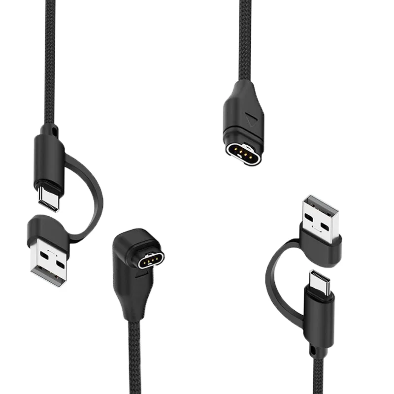 Smartwatch Charging cable braided USB/Type-C charging cable for Garmin watch, Charger for Fenix 5, 5S, 5X Plus, 6, 6S, 6X Pro