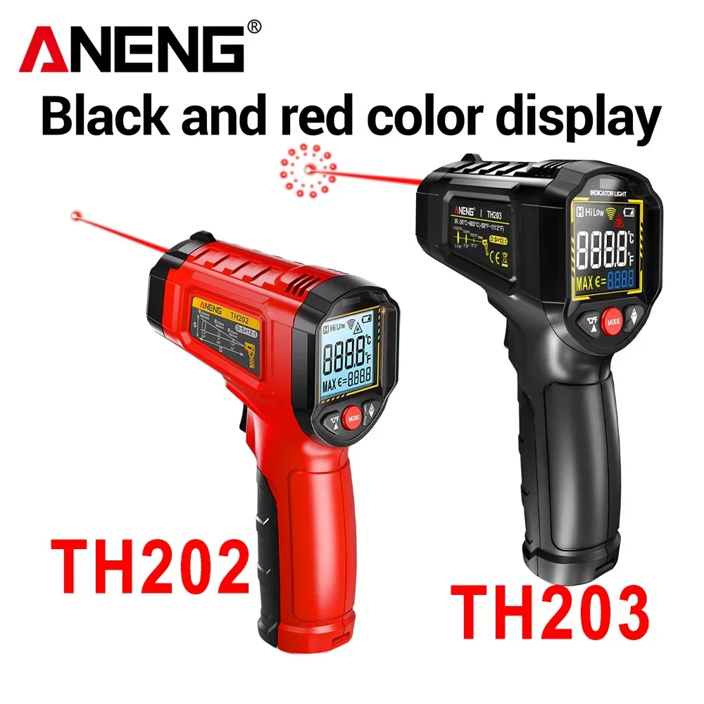 ANENG TH203 スマート工業用赤外線温度計 -50~600 ℃    メーター非接触高温計テスター IR 湿度計工業用ツール