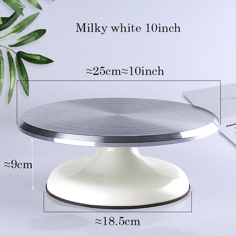 Baking Tools Aluminum Alloy Birthday Cake Turntable Plastic Ceramic Turntable Glass Turntable Flower Mounting Table 10 Inch