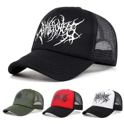 2024 New Hip Hop Unisex Hat New Embroidery Gothic Street Punk Frauen Baseball Cap Men Adjstable Pure Black Sports Women Caps