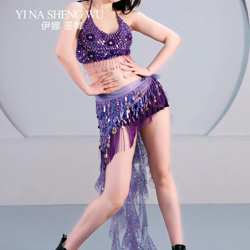 여성 섹시 재즈 벨리댄스 의상 세트 3종 성인 크롭탑 힙 스카프 K팝 바 클럽 무대 공연 연습복