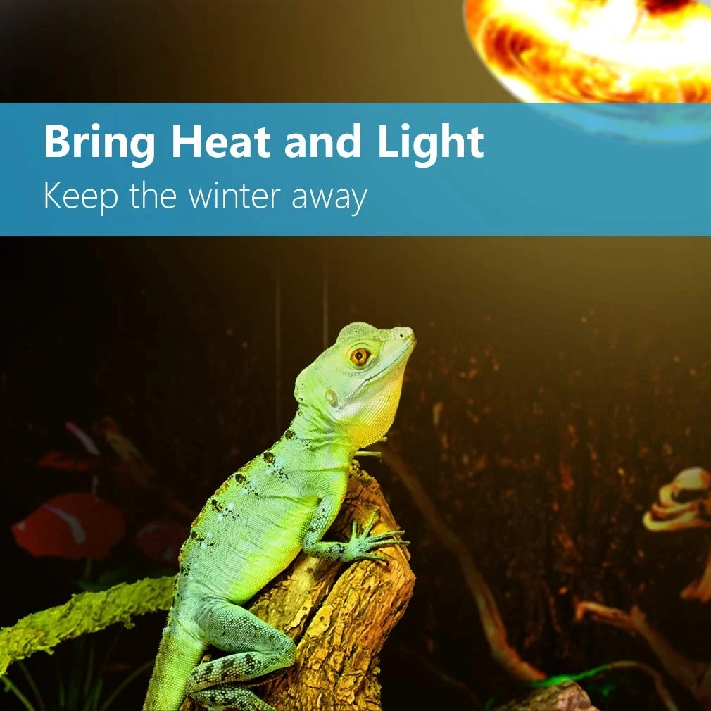 2 Pack Reptile Uvb Uva Heat Lamp Bulb For Truly Sun-Like Bright Heat For , Amphibian And Birds (100 W)