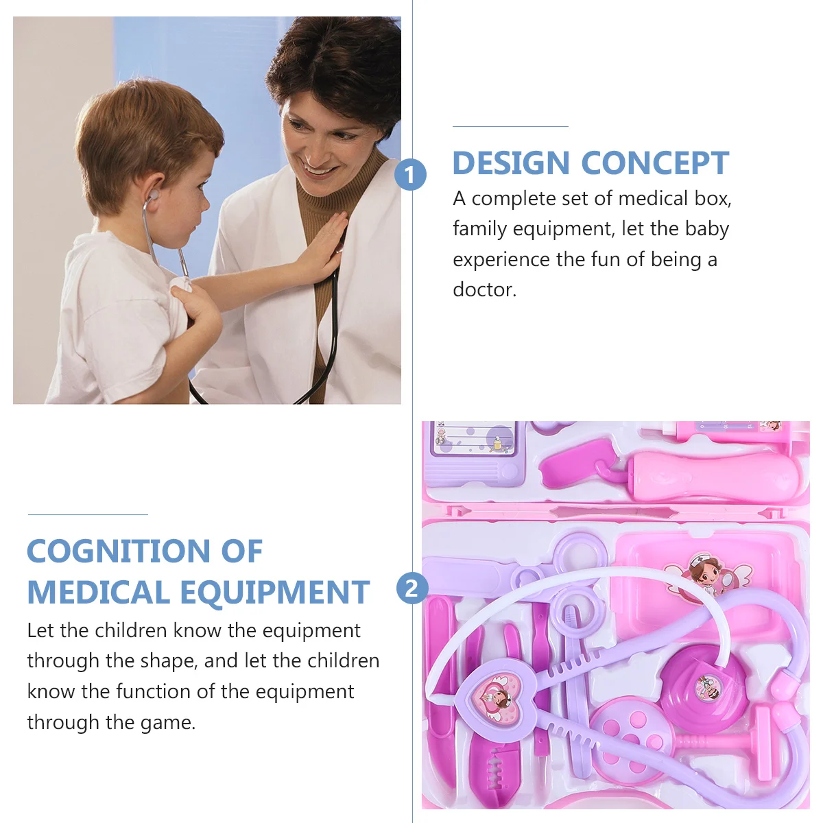 Kids Medical Play Set Wooden Doctor Simulation Tools For Children First Aid Pretend Play Kitchenware Educational Color