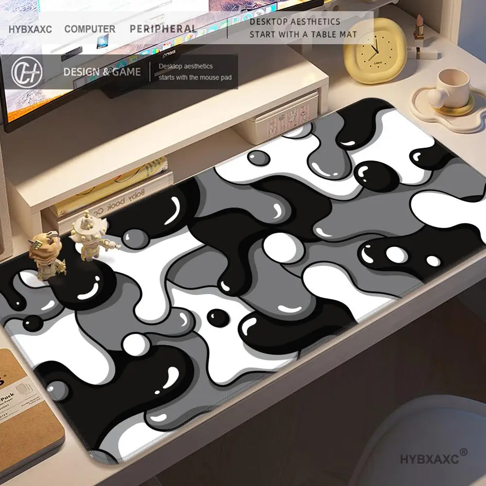 HYBXAXC Computer Mouse Pad Strata Liquid PC Desk Mat Fast Delivery accessory Non-slip soft XXL size Mousepad Large 900x400 Mats