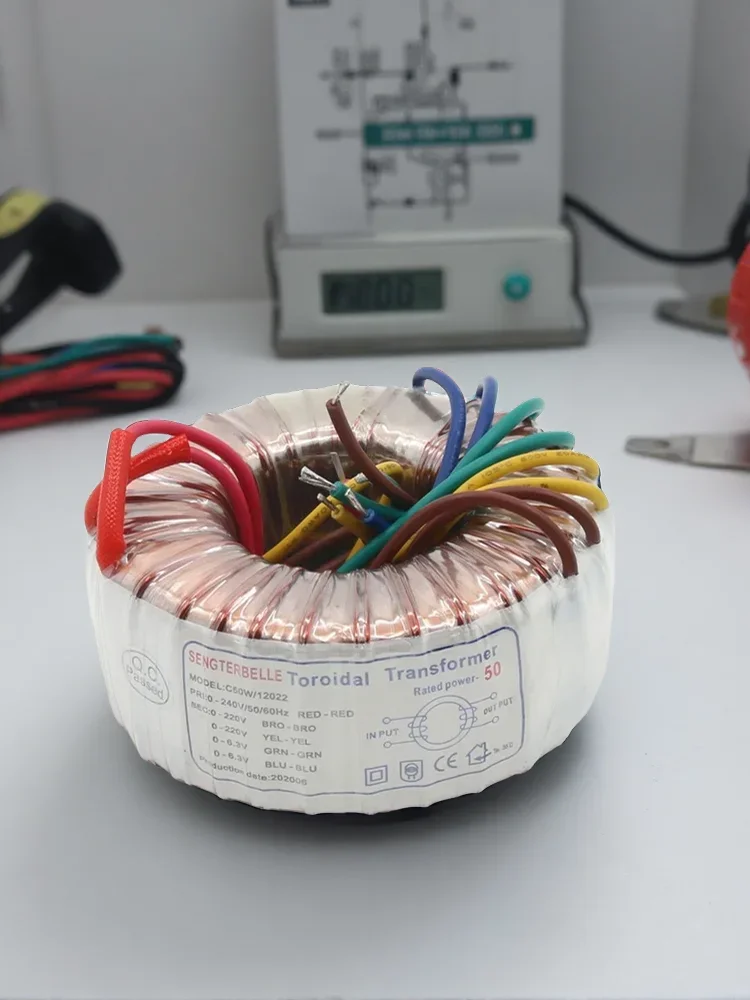 50W Pure Copper Toroidal Transformer Audio Amplifier Power Supply PSU Output: 220V*2+6.3V*2