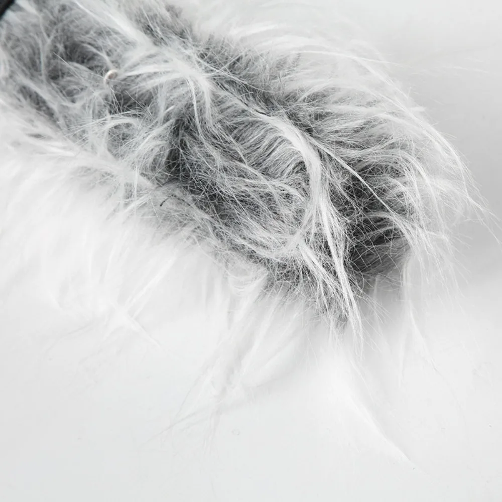 Cinturón de pelo largo gris Vintage a la moda, decoración de pantalones vaqueros Y2K, cinturón de piel sintética, pretina peluda elegante de Hip-hop, ropa de calle