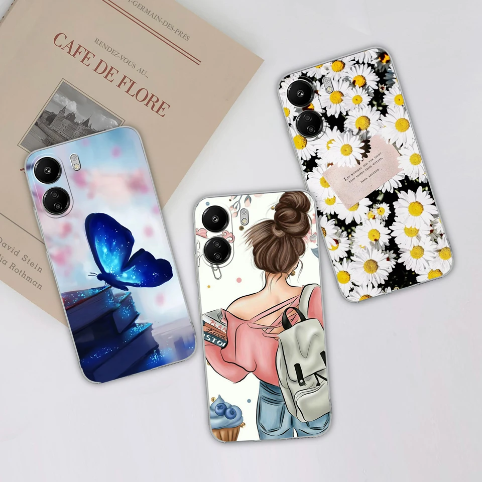 For Redmi 13C Case Cute Rainbow Giraffe Durable Silicone Transparent Antifouling Protective Fashion For Xiaomi Redmi 13 C Bumper