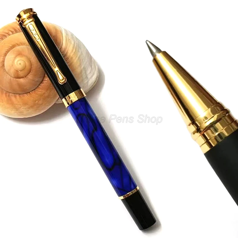 

Jinhao 500 классическая синяя металлическая Золотая отделка, ролик для письма, шариковая ручка JR987