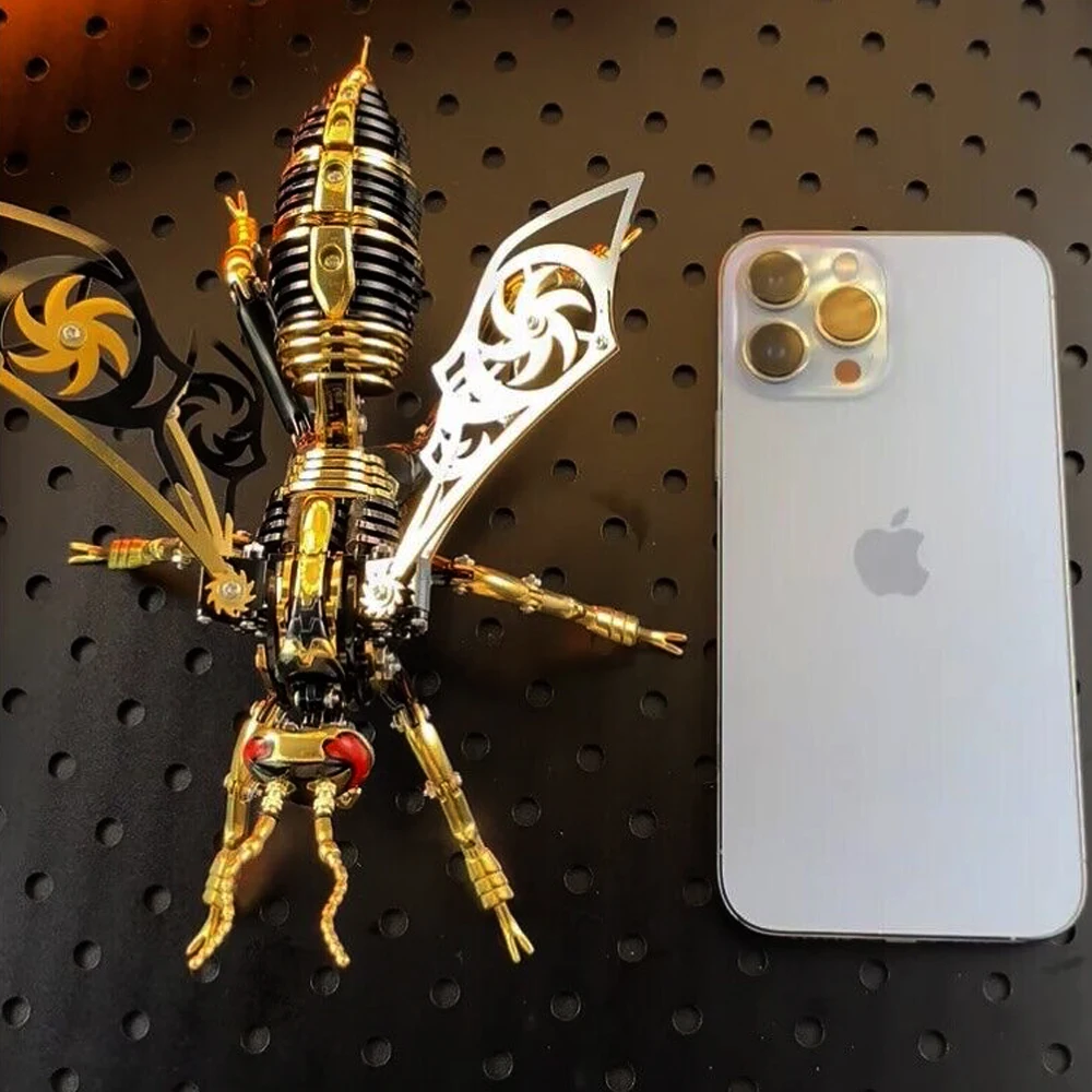 3D Wasp modello in acciaio inossidabile Kit di montaggio per adulti giocattolo Anti-Stress metallo insetto meccanico giocattoli animali regalo di natale per bambini