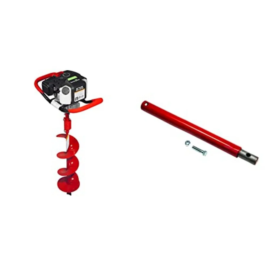 

35064 Powerhead EXT12 12-Inch Earth Auger Extension Durable Powder Coated Steel Construction Mounting Hardware Included Red