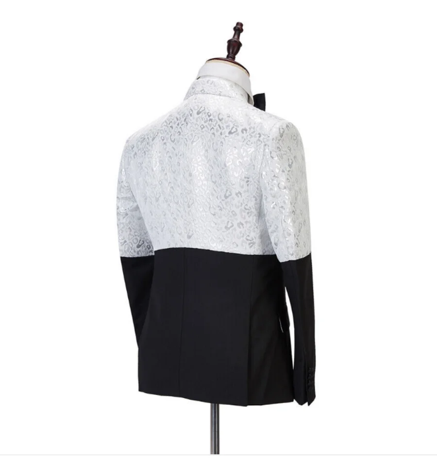 デザイナーメンズタキシードカスタマイズされた花柄ダブルブレストプロムウェディングパーティー新郎着用誕生日写真 2 個