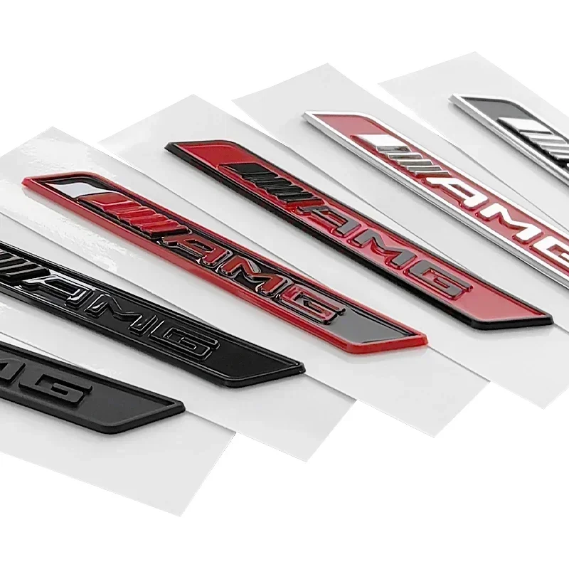 

1pc 3D ABS Chrome Red Black Logo AMG Emblem Car Fender Side Badge Decal For Mercedes Benz GLE W167 W166 AMG Sticker Accessories