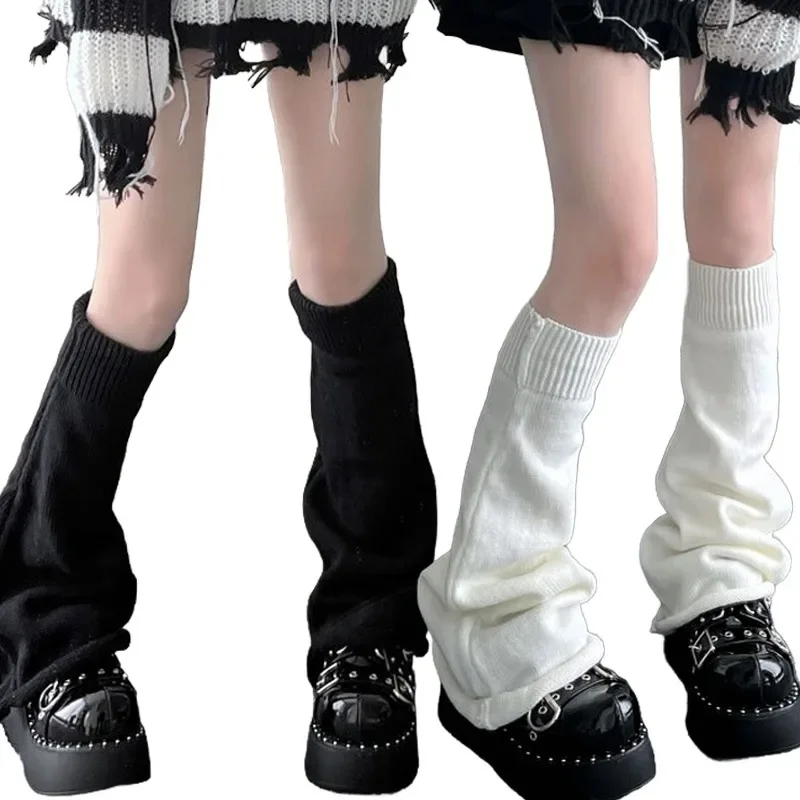 1/2Pairs Fashion Flared Leg Warmers Women Loose Calf Socks Autumn Winter Retro Long Socks Girls Jk Knitted Bell-bottoms Stocking