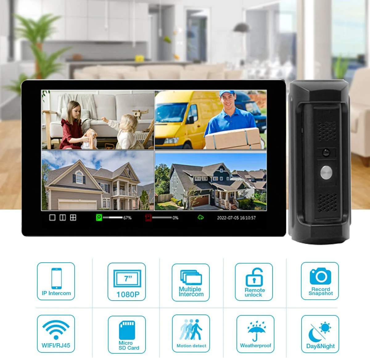 Wireless WiFi Video Ring Smart Tuya Doorbell Camera Audio Intercom System Door Bell With Home Security Cctv 1080 P Camera