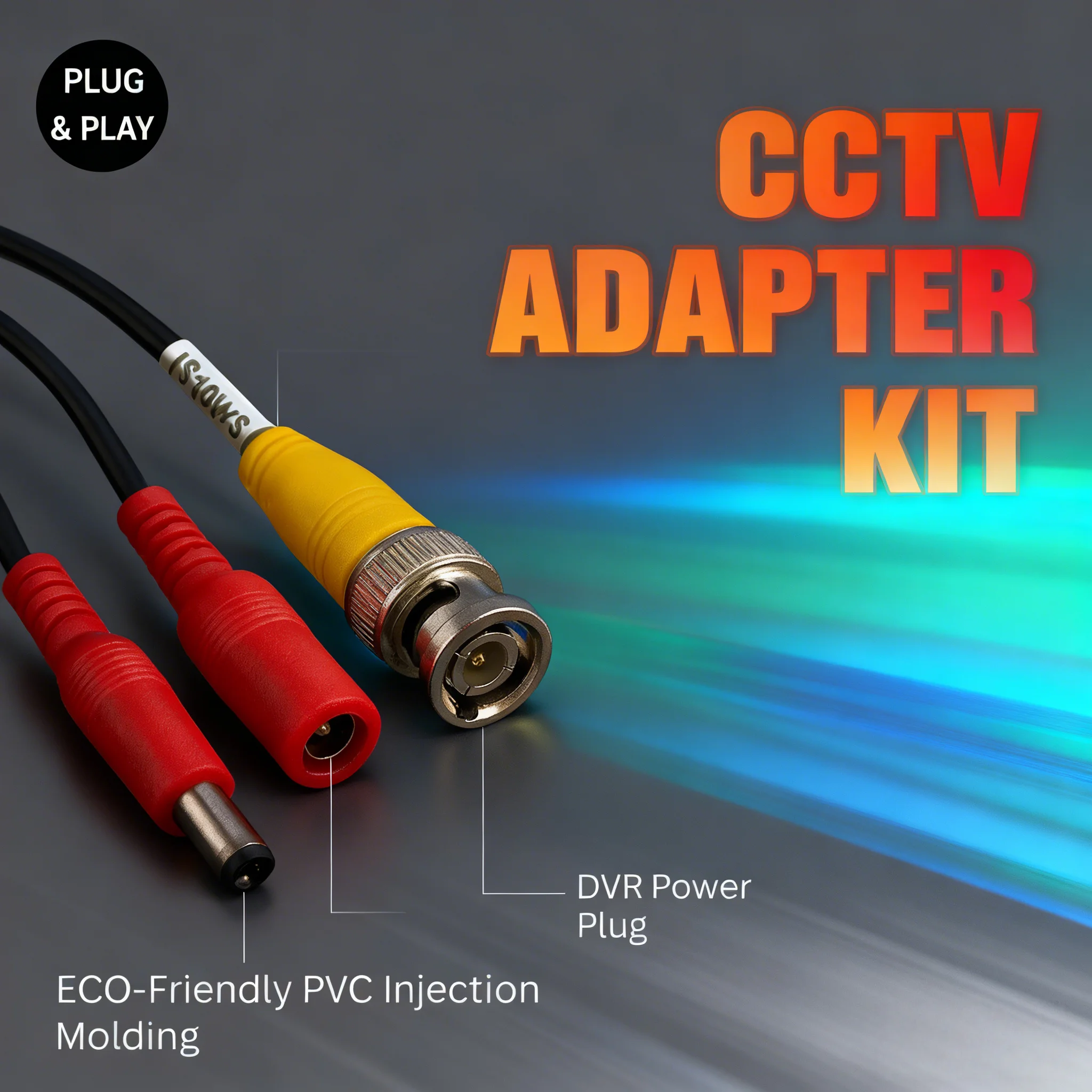 

Кабель видеонаблюдения 2-в-1 с защитой от помех — BNC+DC, видео до 2 МП AHD/CVBS, стабильное питание, зимнее использование для систем DVR