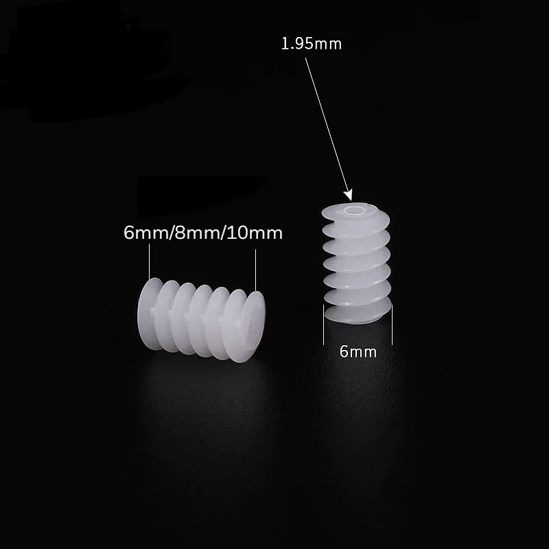 20Pcs 0.5 Modulus Plastic Worm Reduction Gear Hole 1.95MM DIY Hobby Toy Model Spiral Accessories Length 6/8/10MM Fits 2MM shafts