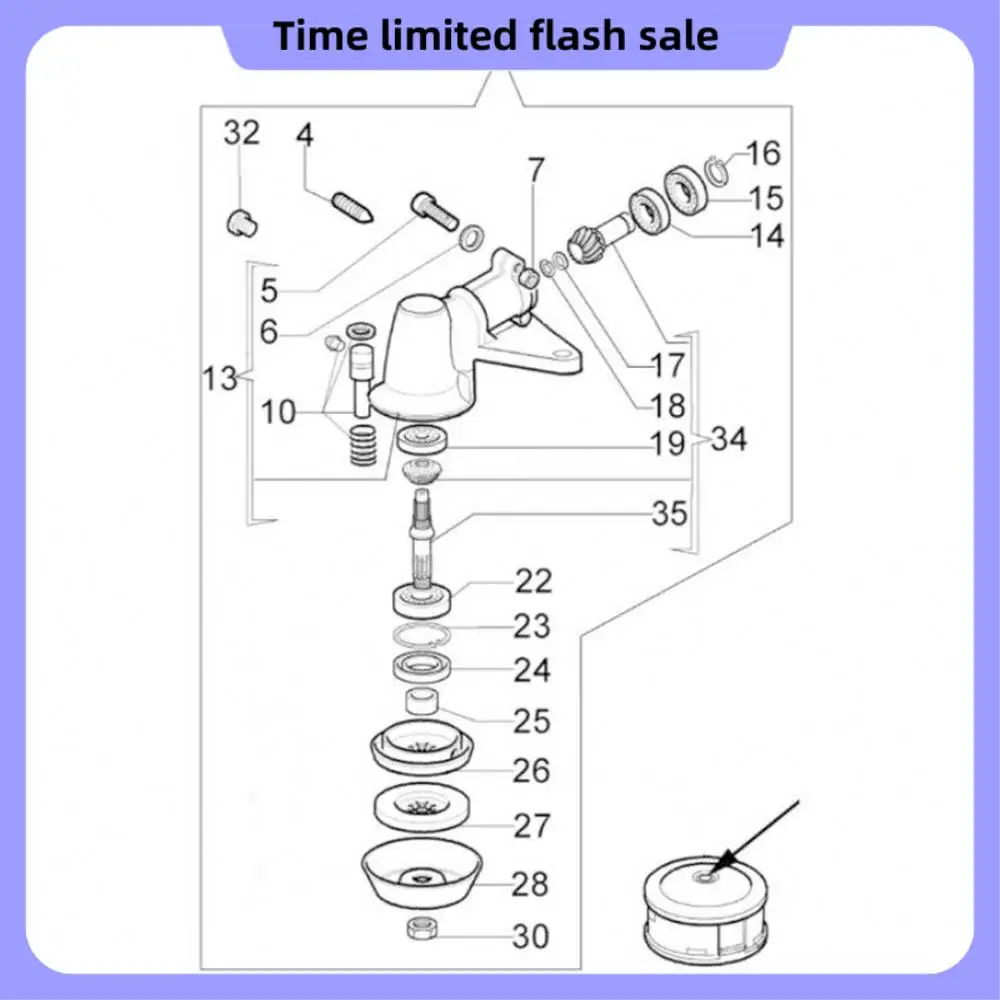 

A40T Gear Case Gear Head For Oleo Mac Dia 32Mm 10T Brushcutter Gear Case Gear Box EM753 746T, 750T, 753T,755 MASTER 61112072R