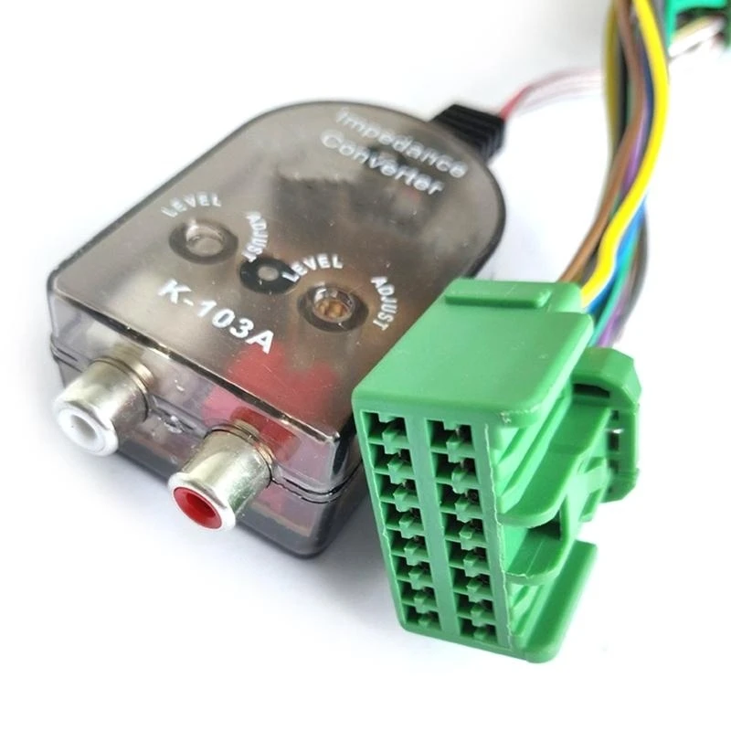 High Low Levels Converter Speakers Cable to Adapter Add Amp Amplifier Wiring Harness New