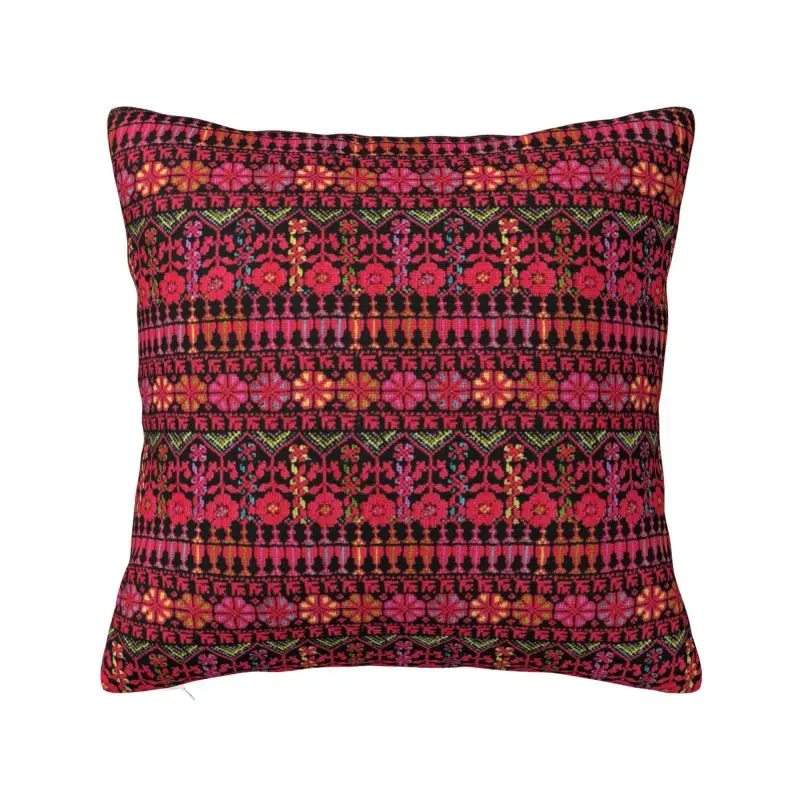 Custom Luxury Palestinians Tatreez Embroidery Arabic Art Sofa Cushion Cover Velvet Throw Pillow Case