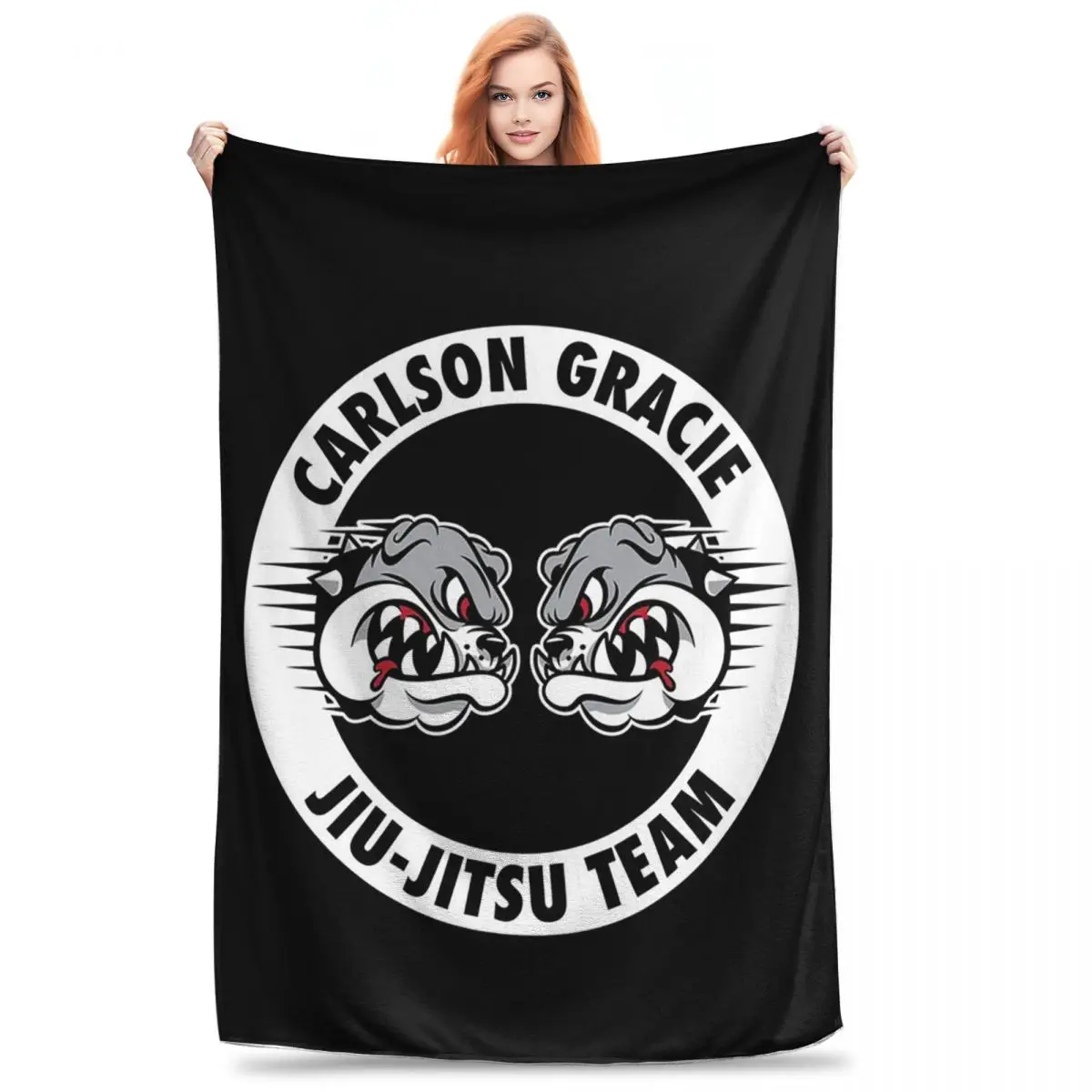 Carlson Gracie Jiu-Jitsu Team Blanket Flannel Lightweight Sofa Throw Blankets For Home Bedroom Travel Throws Bedspread Quilt